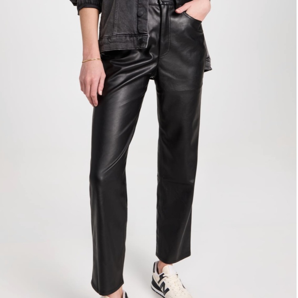 Madewell Perfect Vintage Straight Pleather Jeans
